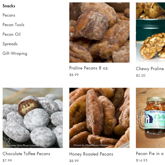 Product categories for pecan farm